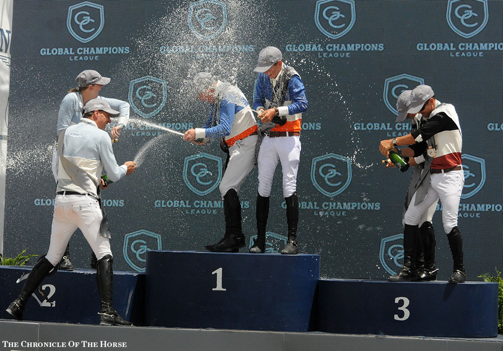 Champagne spray celebration